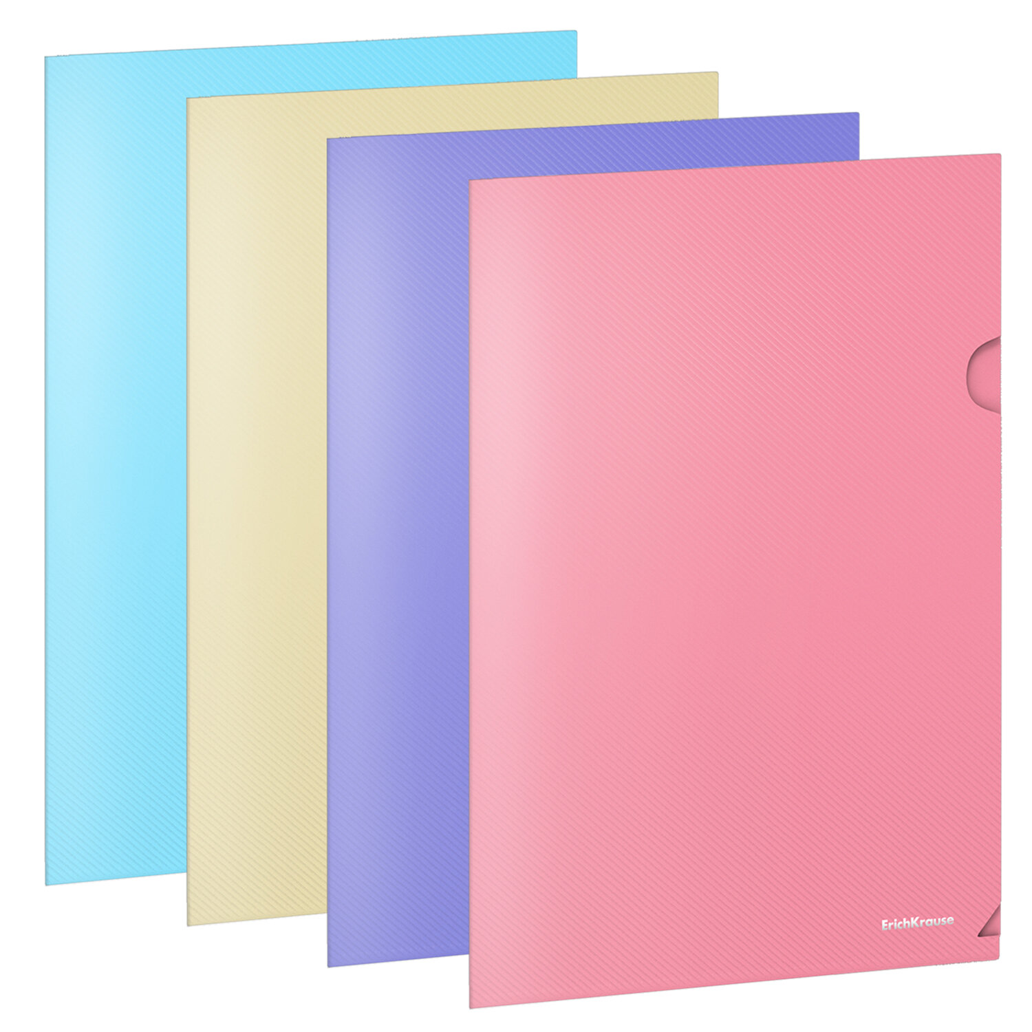 Папка-уголок ERICH KRAUSE "Diagonal Pastel", ассорти, 0,18 мм, 50170