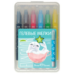 Мелки гелевые BRUNO VISCONTI FunColor, пластиковый корпус, выкручивающиеся, 8 мм, 6 цветов, 31-0017