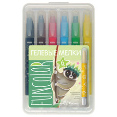 Мелки гелевые BRUNO VISCONTI FunColor, пластиковый корпус, выкручивающиеся, 8 мм, 6 цветов, 31-0017