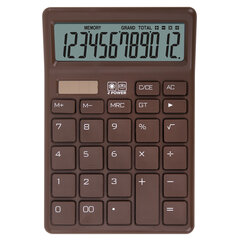 Калькулятор настольный BRAUBERG CH-12-BR (153&times;103 мм),12 разрядов, двойное питание, коричневый, 272961