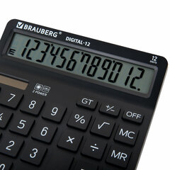 Калькулятор настольный BRAUBERG DIGITAL-12-BK (151&times;152 мм), 12 разрядов, двойное питание, ЧЕРНЫЙ, 272968