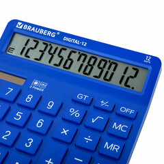 Калькулятор настольный BRAUBERG DIGITAL-12-BL (151&times;152 мм), 12 разрядов, двойное питание, СИНИЙ, 272969