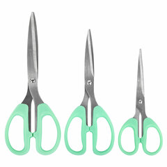 Ножницы BRAUBERG &laquo;CLASSIC PRO&raquo; 3 шт. (155, 185, 210 мм), мятные ручки, ВЫГОДНАЯ УПАКОВКА, 272979