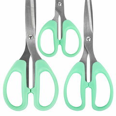 Ножницы BRAUBERG &laquo;CLASSIC PRO&raquo; 3 шт. (155, 185, 210 мм), мятные ручки, ВЫГОДНАЯ УПАКОВКА, 272979