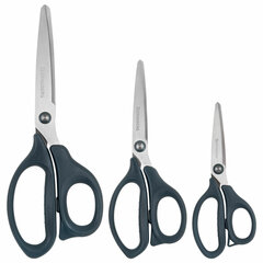 Ножницы BRAUBERG &laquo;BOMB&raquo; 3 шт. (130, 170, 210 мм), темно-серые ручки, ВЫГОДНАЯ УПАКОВКА, 272980