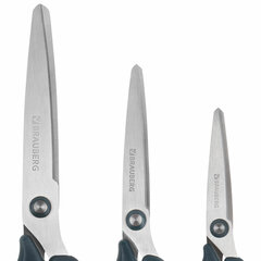 Ножницы BRAUBERG &laquo;BOMB&raquo; 3 шт. (130, 170, 210 мм), темно-серые ручки, ВЫГОДНАЯ УПАКОВКА, 272980