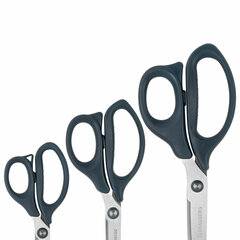 Ножницы BRAUBERG &laquo;BOMB&raquo; 3 шт. (130, 170, 210 мм), темно-серые ручки, ВЫГОДНАЯ УПАКОВКА, 272980