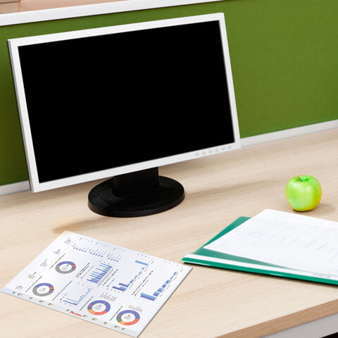 Папки-файлы перфорированные А4 ОФИСМАГ "Стандарт", КОМПЛЕКТ 100 шт., гладкие, 45 мкм, 273010 - фото 5