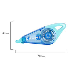 Корректирующая лента BRAUBERG &laquo;TRIOS&raquo;, 5 мм х 8 м, корпус мятно-голубой с подвесом, блистер, 273023
