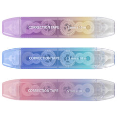 Корректирующая лента двусторонняя BRAUBERG &laquo;GRADE PASTEL&raquo;, 5 мм x 10 м, КОМПЛЕКТ 3 штук, 273026