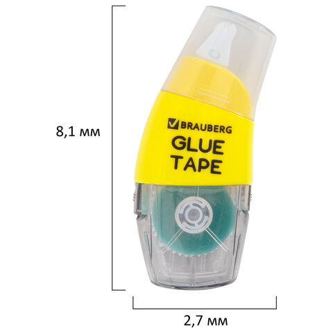 Клей-лента BRAUBERG SPECIAL, 6 мм х 8 м, корпус жёлтый, блистер, 273028 - фото 6