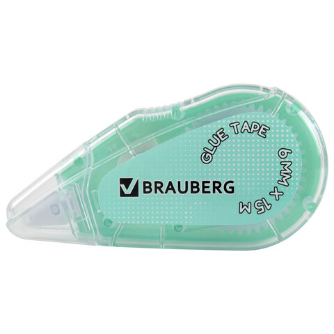 Клей-лента BRAUBERG MAXI, 6 мм х 15 м, корпус зеленый, блистер, 273029 - фото 2