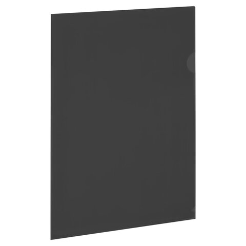 Папка-уголок прозрачная А4 BRAUBERG UNIVERSAL, черная, 0,10 мм, со штрихкодом, 273046