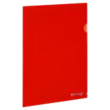 Папка-уголок прозрачная А4 BRAUBERG UNIVERSAL, красная, 0,10 мм, со штрихкодом, 273047