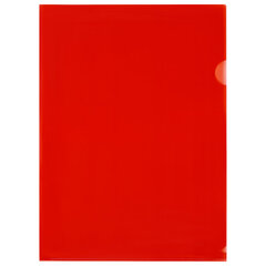 Папка-уголок жесткая прозрачная А4 BRAUBERG UNIVERSAL, красная, 0,15 мм, со штрихкодом, 273052