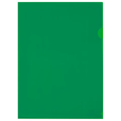 Папка-уголок жесткая прозрачная А4 BRAUBERG UNIVERSAL, зеленая, 0,15 мм, со штрихкодом, 273053