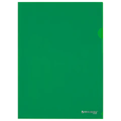 Папка-уголок жесткая прозрачная А4 BRAUBERG UNIVERSAL, зеленая, 0,15 мм, со штрихкодом, 273053