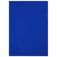 Папка-уголок жесткая, непрозрачная (тонированная), А4, BRAUBERG UNIVERSAL, синяя, 0,18 мм, 273055