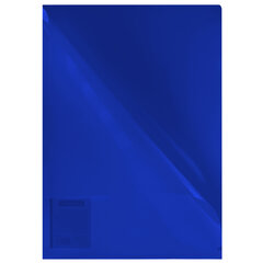 Папка-уголок жесткая, непрозрачная (тонированная), А4, BRAUBERG UNIVERSAL, синяя, 0,18 мм, 273055