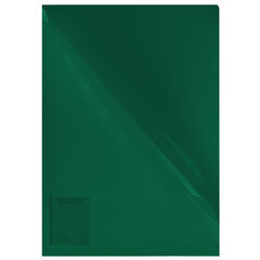 Папка-уголок жесткая, непрозрачная (тонированная), А4, BRAUBERG UNIVERSAL, зеленая, 0,18 мм, 273057