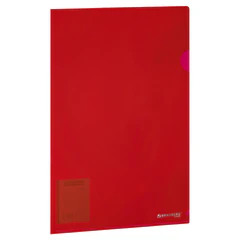 Папка-уголок жесткая, непрозрачная (тонированная), А4, BRAUBERG &laquo;UNIVERSAL&raquo;, красная, 0,18 мм, 273058
