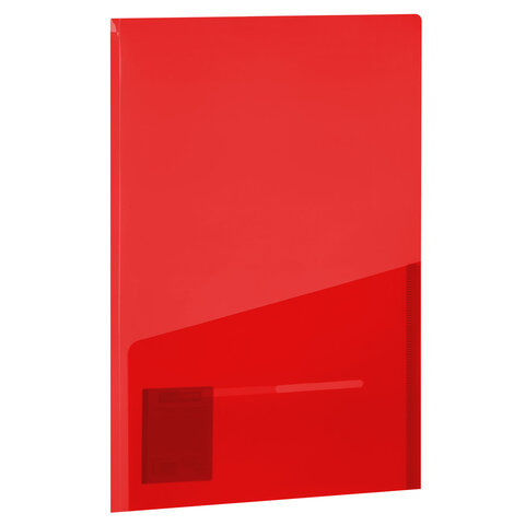 Папка-уголок 2 кармана, непрозрачная, А4, BRAUBERG "SPECIAL", красная, 0,18 мм, 273061