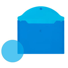 Папка-конверт с кнопкой прозрачная МАЛОГО ФОРМАТА, А5, BRAUBERG &laquo;UNIVERSAL&raquo;, синяя, 0,15 мм, 273066