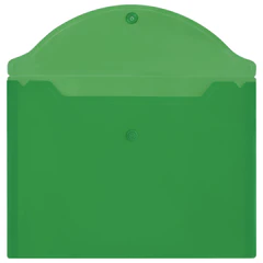 Папка-конверт с кнопкой прозрачная МАЛОГО ФОРМАТА А5, BRAUBERG UNIVERSAL, зеленая, 0,15 мм, 273069