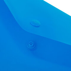 Папка-конверт с кнопкой прозрачная А4, BRAUBERG &laquo;UNIVERSAL&raquo;, до 100 листов, синяя, 0,15 мм, 273071