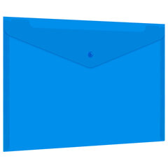 Изображение товара Папка-конверт с кнопкой прозрачная А4, BRAUBERG «UNIVERSAL», до 100 листов, синяя, 0,15 мм, 273071