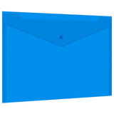 Папка-конверт с кнопкой прозрачная А4, BRAUBERG "UNIVERSAL", до 100 листов, синяя, 0,15 мм, 273071