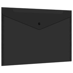 Изображение товара Папка-конверт с кнопкой прозрачная А4, BRAUBERG «UNIVERSAL», до 100 листов, черная, 0,15 мм, 273072