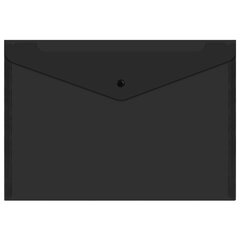 Папка-конверт с кнопкой прозрачная А4, BRAUBERG &laquo;UNIVERSAL&raquo;, до 100 листов, черная, 0,15 мм, 273072