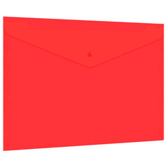 Изображение товара Папка-конверт с кнопкой прозрачная А4, BRAUBERG «UNIVERSAL», до 100 листов, красная, 0,15 мм, 273073