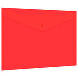 Папка-конверт с кнопкой прозрачная А4, BRAUBERG "UNIVERSAL", до 100 листов, красная, 0,15 мм, 273073