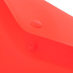 Папка-конверт с кнопкой прозрачная А4, BRAUBERG &laquo;UNIVERSAL&raquo;, до 100 листов, красная, 0,15 мм, 273073