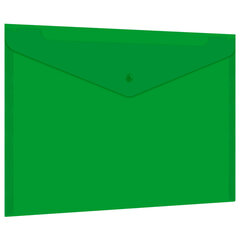 Изображение товара Папка-конверт с кнопкой прозрачная А4 BRAUBERG UNIVERSAL, до 100 листов, зеленая, 0,15 мм, 273074