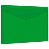 Папка-конверт с кнопкой прозрачная А4 BRAUBERG UNIVERSAL, до 100 листов, зеленая, 0,15 мм, 273074