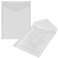 Папка-конверт с кнопкой А4, BRAUBERG &laquo;UNIVERSAL&raquo;, до 100 листов, вертикальная, прозрачная, 0,15 мм, 273075