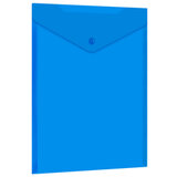 Папка-конверт с кнопкой прозрачная А4 BRAUBERG UNIVERSAL, вертикальная, синяя, 0,15 мм, 273076