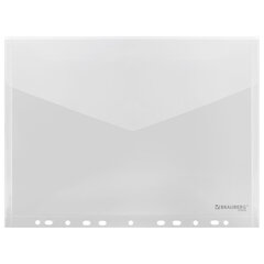 Папка-конверт с перфорацией А4, BRAUBERG &laquo;UNIVERSAL&raquo;, КОМПЛЕКТ 10 шт., прозрачная, 0,15 мм, 273078