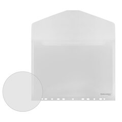 Папка-конверт с перфорацией А4, BRAUBERG &laquo;UNIVERSAL&raquo;, КОМПЛЕКТ 10 шт., прозрачная, 0,15 мм, 273078