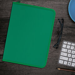 Папка объемная на молнии пластиковая на 4 кольцах, 35 мм, А4, BRAUBERG PIXEL, темно-зеленая, 0,7 мм, 273079