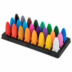 Восковые мелки фигурные BRAUBERG KIDS &laquo;РАКЕТА&raquo;, НАБОР 24 цвета + НАКЛЕЙКИ В ПОДАРОК, 273083