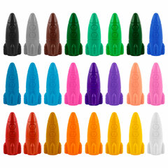 Восковые мелки фигурные BRAUBERG KIDS &laquo;РАКЕТА&raquo;, НАБОР 24 цвета + НАКЛЕЙКИ В ПОДАРОК, 273083