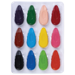 Восковые мелки фигурные BRAUBERG KIDS &laquo;Капельки&raquo;, 12 цветов, 273094