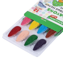 Восковые мелки фигурные BRAUBERG KIDS &laquo;Капельки&raquo;, 12 цветов, 273094