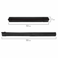 Тубус для чертежей телескопический, длина 53-93 см, формат A0, диаметр 7 см, с ремнем, черный, STAFF, 273095