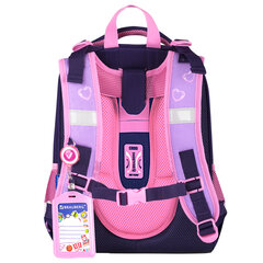 Ранец BRAUBERG PREMIUM, 2 отделения, с брелоком, &laquo;Paw prints&raquo;, велюровая панель, 38&times;29&times;16 см, 273098