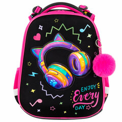 Ранец BRAUBERG PREMIUM, 2 отделения, с брелоком, &laquo;Headphones&raquo;, велюровая нашивка, 38&times;29&times;16 см, 273100